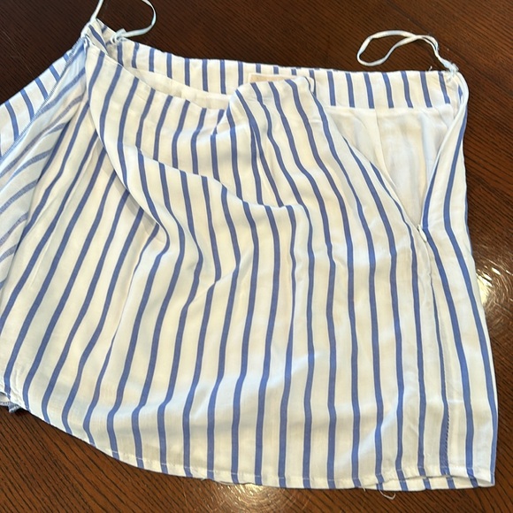 Trouble Maker wrap around skirt striped white and blue 6 - Picture 6 of 6